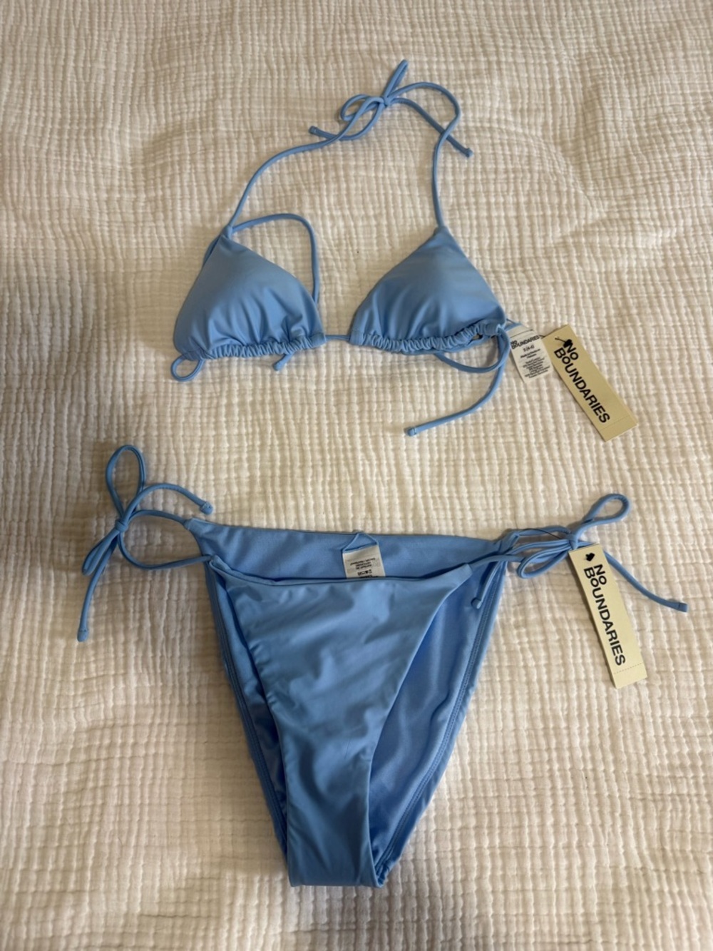 NWT No Boundaries Light Blue String Bikini Set
